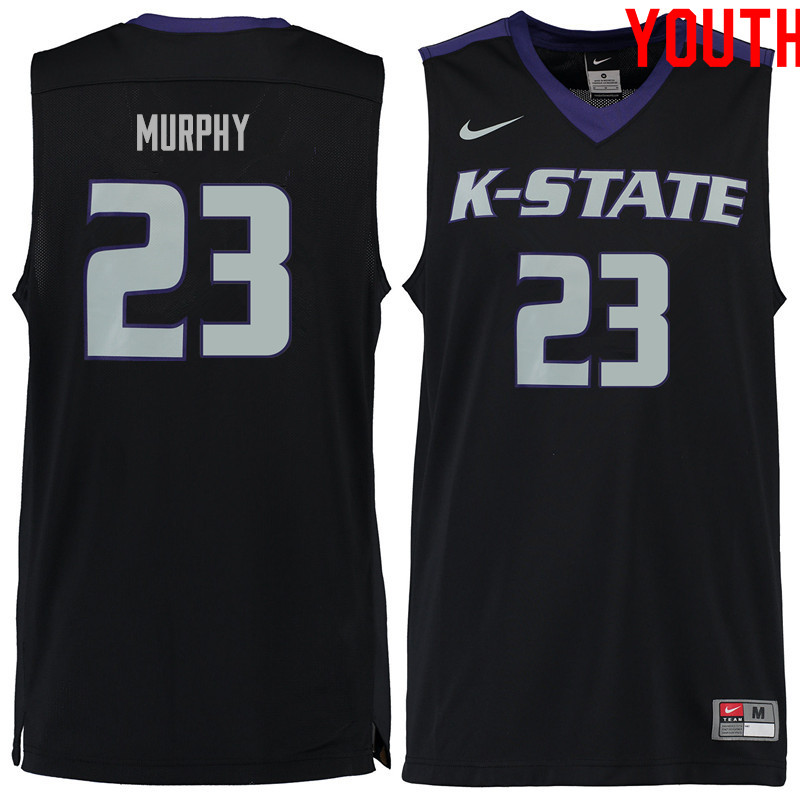 Youth #23 Montavious Murphy Kansas State Wildcats College Basketball Jerseys Sale-Black - Click Image to Close